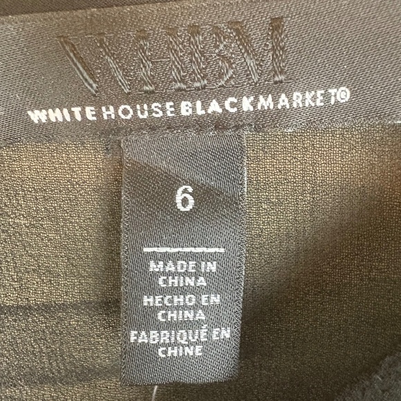 WHBM Black Sheer Long Sleeve Tunic Blouse with Floral Appliqué/Ruffle Accent NWT - Picture 10 of 13